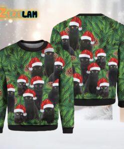 Black Cat Christmas Tree Ugly Christmas Sweater