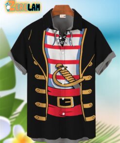 Black Pirate Skipper Costume Hawaiian Shirt