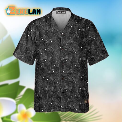 Black Raven Pattern Hawaiian Shirt