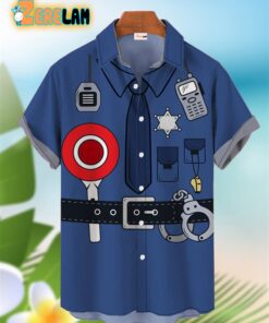 Blue Sheriff Uniform Costume Hawaiian Shirt