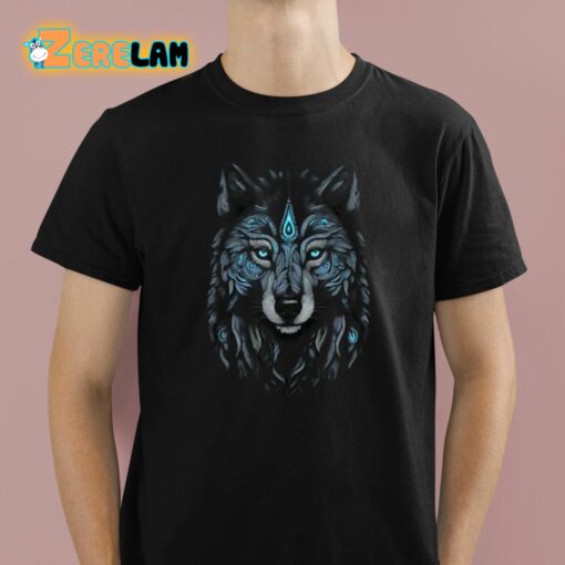 Blue-eyed Wolf Face Shirt