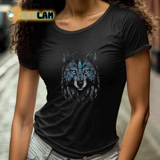Blue-eyed Wolf Face Shirt