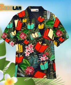 Book Tropical Flowes Black Hawaiian Shirt