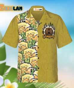 Camping Bear Drink Beer Hawaiian Shirt