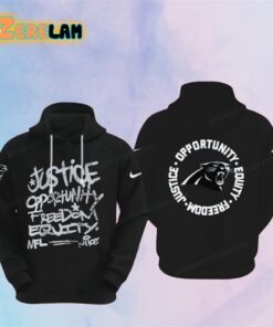 Carolina Panthers Justice Opportunity Equity Freedom Hoodie