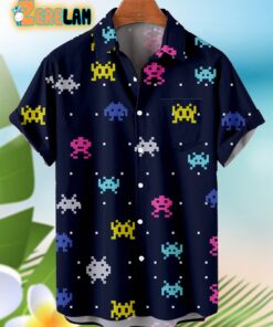 Cartoon Alien And UFO Hawaiian Shirt