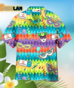 Colorful Mardi Gras Carnival Pattern Hawaiian Shirt
