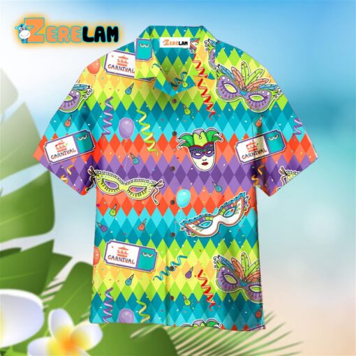 Colorful Mardi Gras Carnival Pattern Hawaiian Shirt