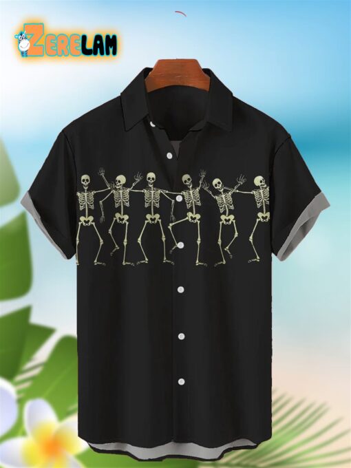 Dancing Skull Funny Hawaiian Shirt