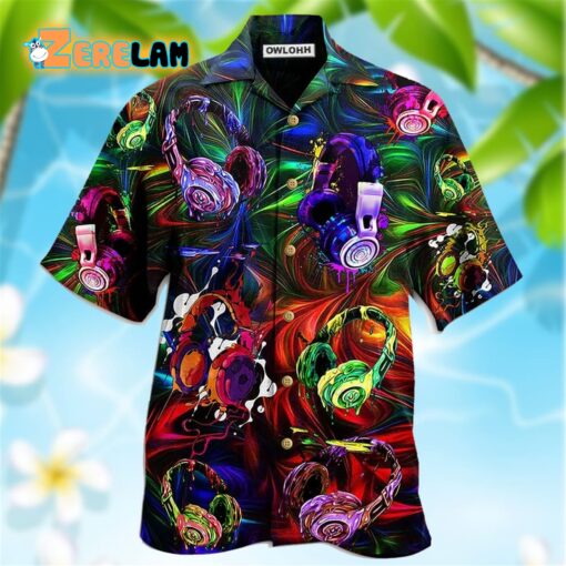 Dj Mixer Passion Disc Jockey Colorful Hawaiian Aloha Shirt