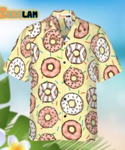 Donut Is My Life Light Yellow Pattern Hawaiian Shirt