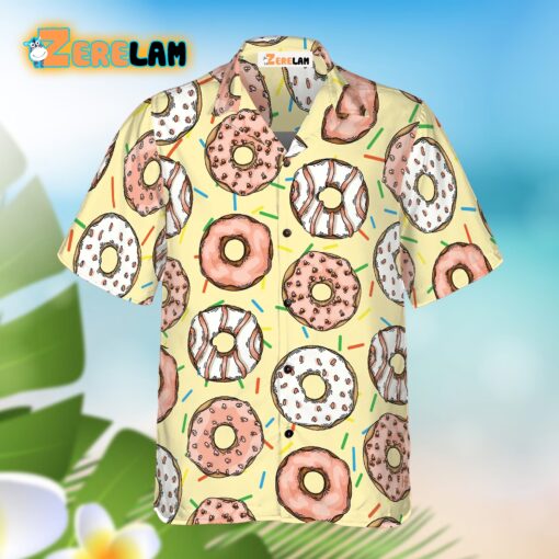 Donut Is My Life Light Yellow Pattern Hawaiian Shirt