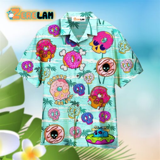 Donuts Are Evil Summer On The Ocean Tropical Hawaiian Shirt