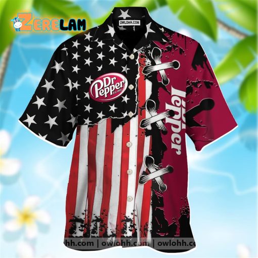 Dr Pepper Usa Flag Hawaiian Shirt