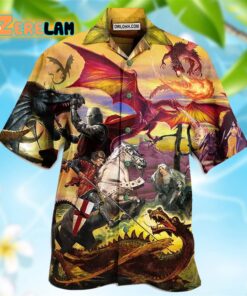 Dragon Fighting The Knights Hawaiian Shirt