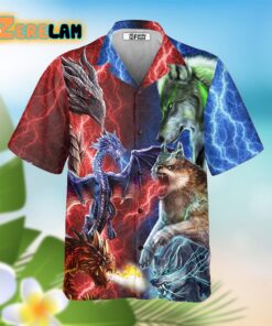 Dragon Vs Wolves Hawaiian Shirt