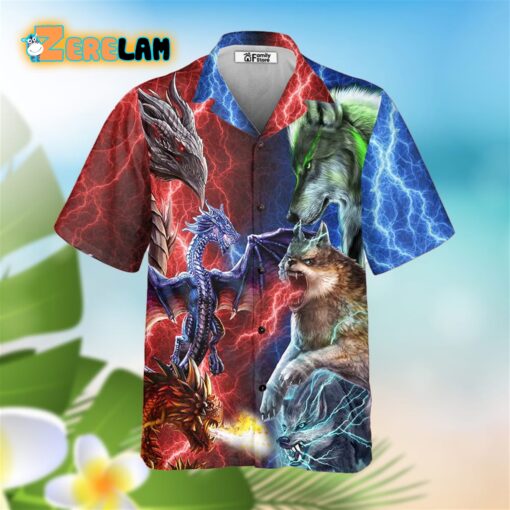 Dragon Vs Wolves Hawaiian Shirt