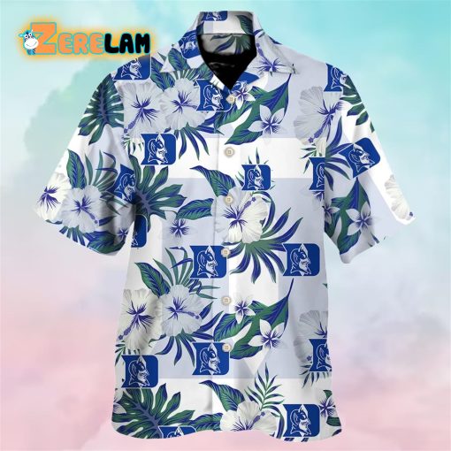 Duke Blue Devils All Over Print 3D Flowery Aloha Summer Beach Hawaiian Shirt