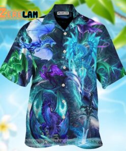 Fantasy Blue Dragon Hawaiian Shirt