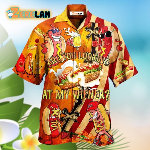 Food Are You Looking At My Weiner Hawaiian Shirt