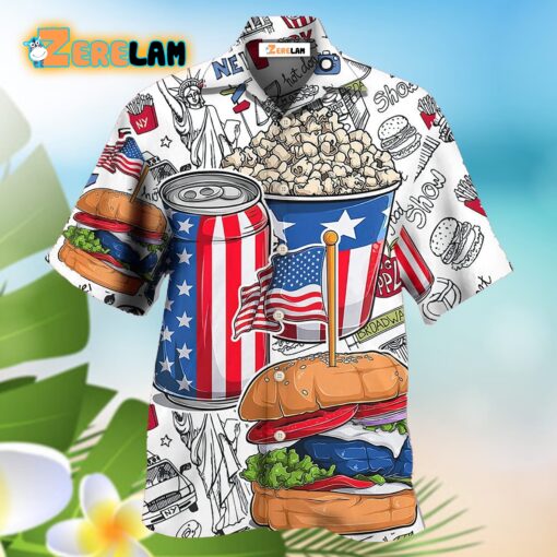 Food Independence Day Hawaiian Shirt