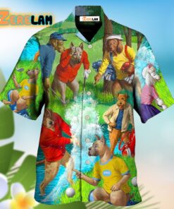 Golf Dog Cool Lover Golf Art Style Hawaiian Shirt