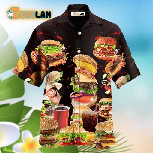 Hamburger Fast Food Hawaiian Shirt