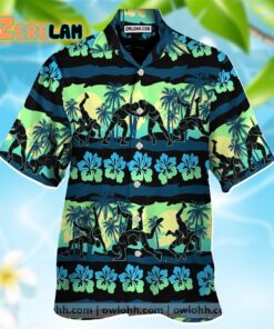 Hawaiian Aloha Shirt Wrestling Tropical Coconut Tree