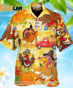 Hawaiian Aloha Shirts Thanksgiving Turkey Eat Beef