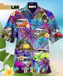 Hippie Bus Go Every Where Tropical Style Hawaiian Shirt
