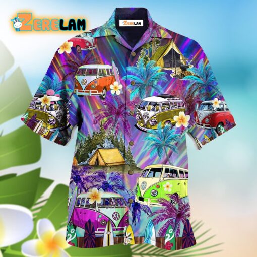 Hippie Bus Go Every Where Tropical Style Hawaiian Shirt