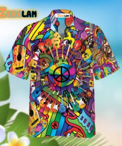 Hippie Colorful Guitars Hawaiian Shirt