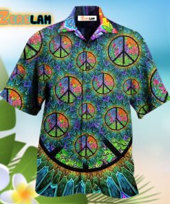 Hippie Peace Life Color Hawaiian Shirt