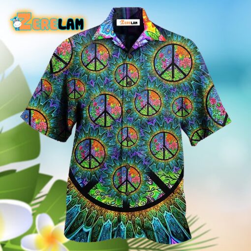 Hippie Peace Life Color Hawaiian Shirt