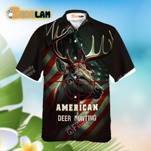 Hunting Target The Deer Us Flag Hawaiian Shirt