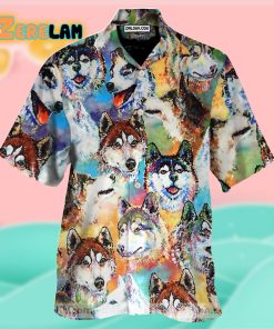 Husky Dogs Art Hawaiian Shirts