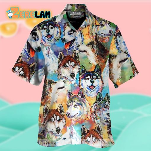 Husky Dogs Art Hawaiian Shirts