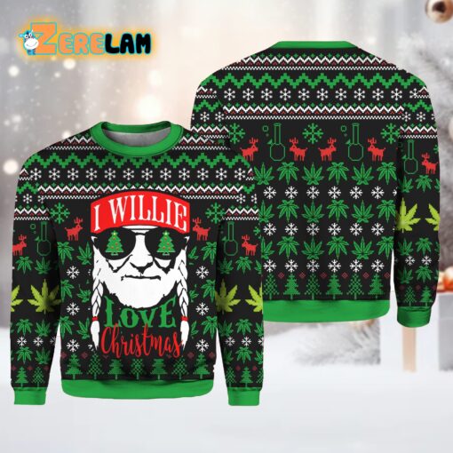 I Willie Love Christmas Willie Bond Weed Ugly Christmas Sweater