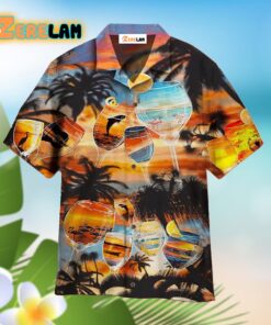 It’s Time For Wine Glass Sunset Hawaiian Shirt