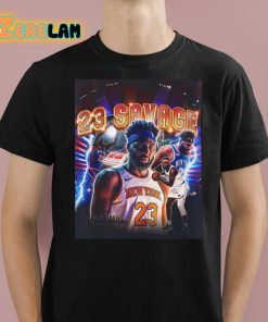 Knicks Mitchell Robinson 23 Savage Shirt