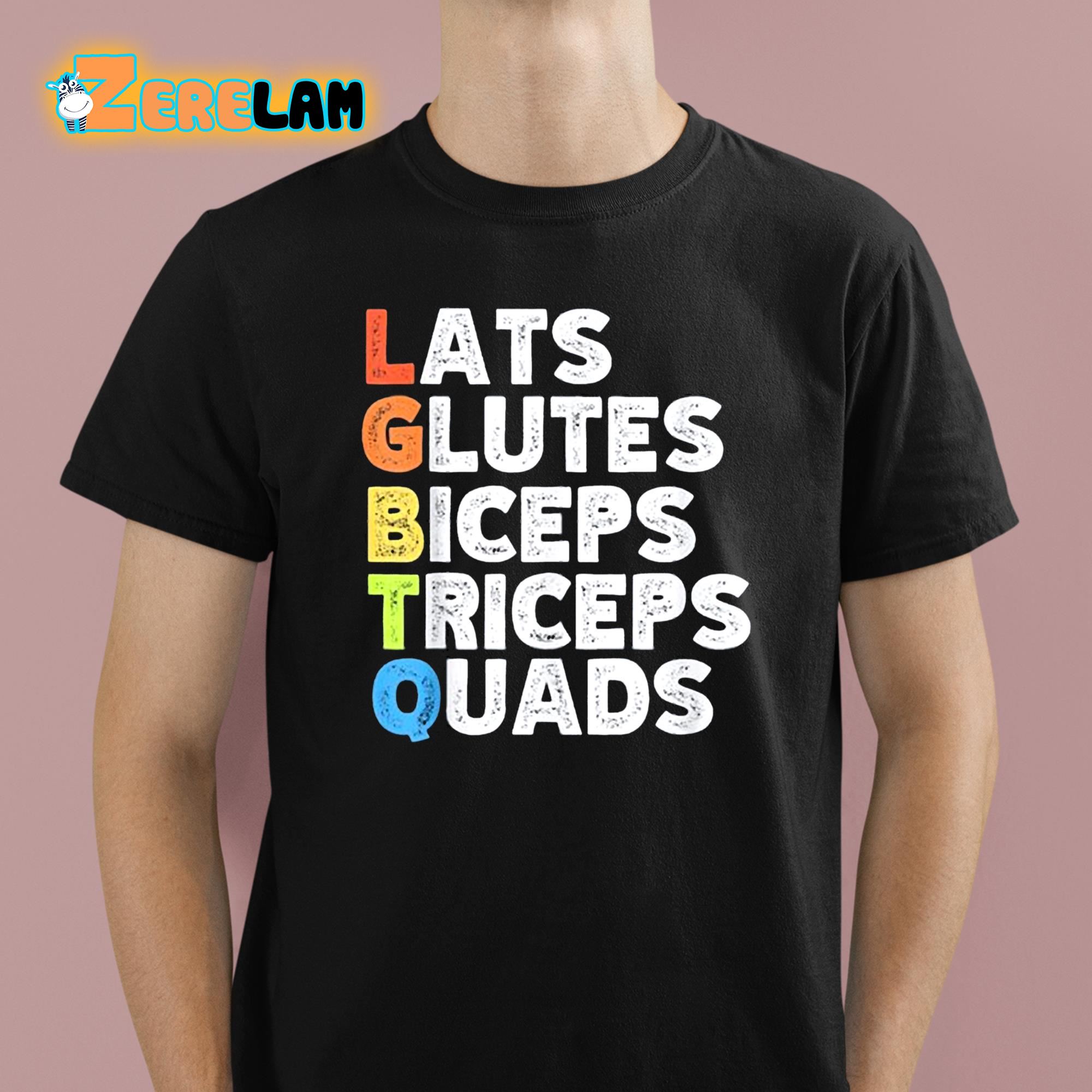 CreativeBrand Lats Glutes Biceps Triceps Quads LGBTQ Gift T-Shirt Black