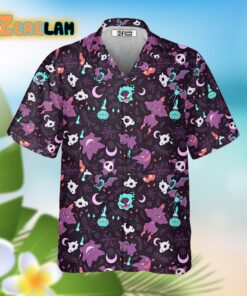 Lavender Town Pokemon Pattern Hawaiian Shirt