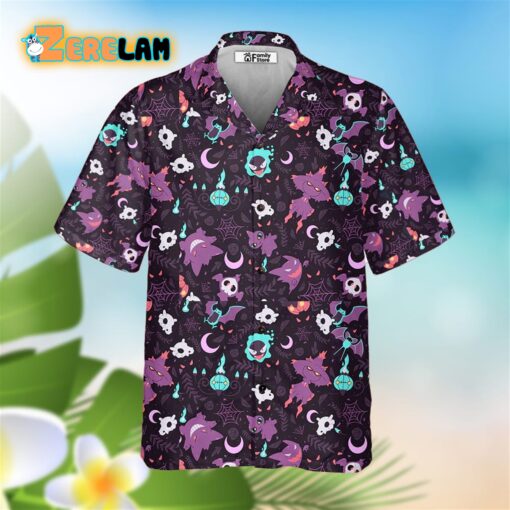 Lavender Town Pokemon Pattern Hawaiian Shirt