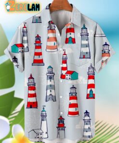 Lighthouse Cartoon Pattern Hawaiian Shirt