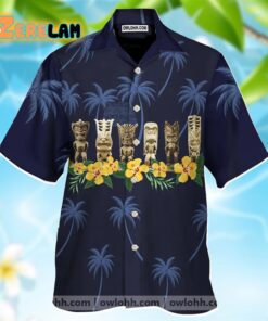 Liki Lucky Tiki Blue Awesome Design Hawaiian Shirt