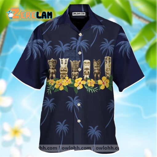 Liki Lucky Tiki Blue Awesome Design Hawaiian Shirt