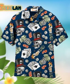 Lucky Dice Spades Gambling Skull Hawaiian Shirt