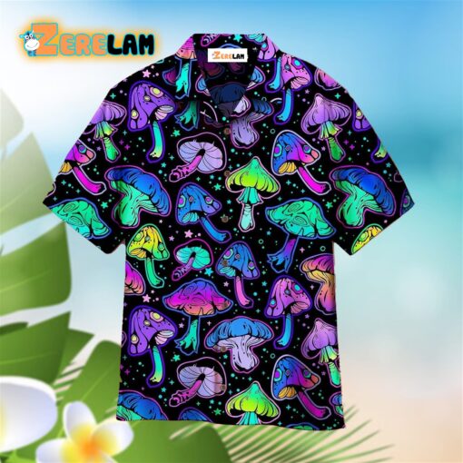 Magic Mushroom Neon Galaxy Colorful Hawaiian Shirt