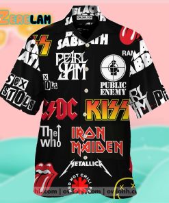 Mens Rock And Roll Punk Print Hawaiian Shirts