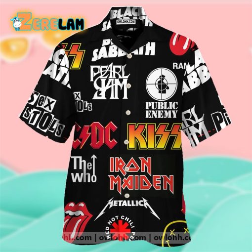 Mens Rock And Roll Punk Print Hawaiian Shirts